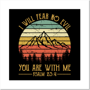 Vintage Christian I Will Fear No Evil You Are With Me Posters and Art